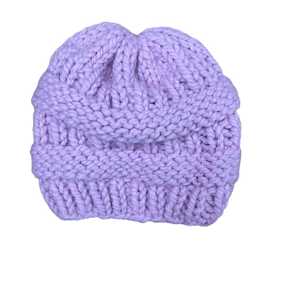 Handmade Knit Pink Women’s Beanie Hat Winter Fall Classic Preppy Feminine